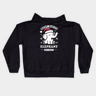 Best White Elephant Gift Evar! Cute Elephant With Santa Hat Kids Hoodie